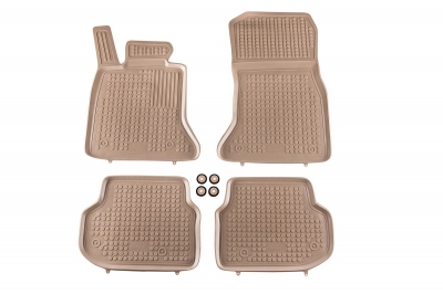 Covorase Presuri Auto Crem din Cauciuc pentru BMW Seria 5 F10 F11 2010-2013