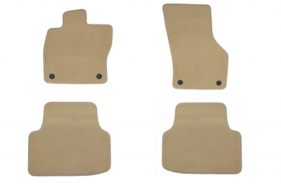 Set 4 covorase auto din mocheta, bej, pentru pentru SKODA Octavia III Limousine 02/2013, Kombi 05/2013, Octavia Scout 10/2014-