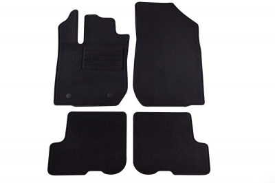 Set 4 covorase auto din mocheta, negru, pentru pentru DACIA Sandero II 11/2012, Sandero II Stepway 11/2012-