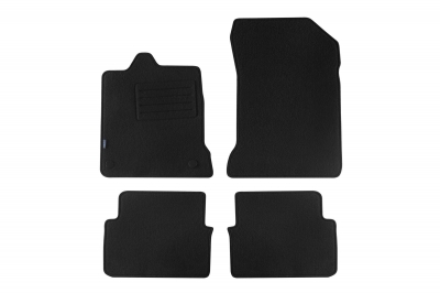 Set 4 covorase auto din mocheta, negru, pentru pentru RENAULT Laguna 10/2007-12/2015, Laguna Grand Tour 01/2008-12/2015-