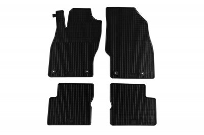 Set covorase auto din cauciuc negru pentru Opel Corsa D (10.2006-10.2014)